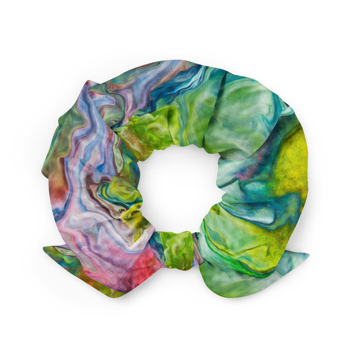 Women's Scrunchie & Hair Tie | Green & Yellow | Eco Friendly  Recycled Polyester | Yellow Orchid Sportswear | #YO138-03