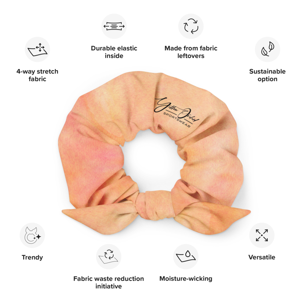 Women's Scrunchie & Hair Tie  |  Orange  | Eco Friendly Recycled Polyester  |  Yellow Orchid Sportswear  |    #YO103-03